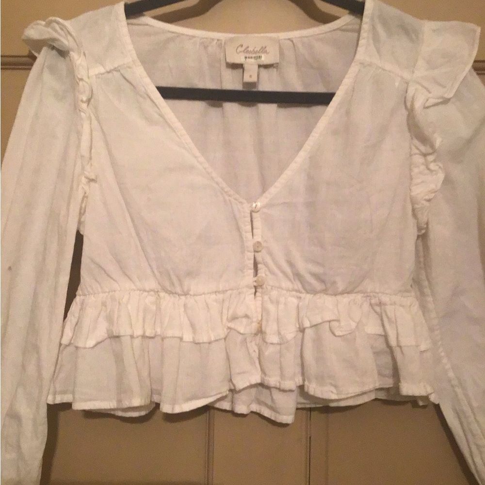 Cleobella White Ruffle Blouse - Picture 5 of 9